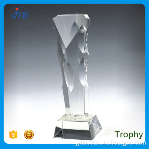 high quality customized logo 3d crystal star shaped top trophy